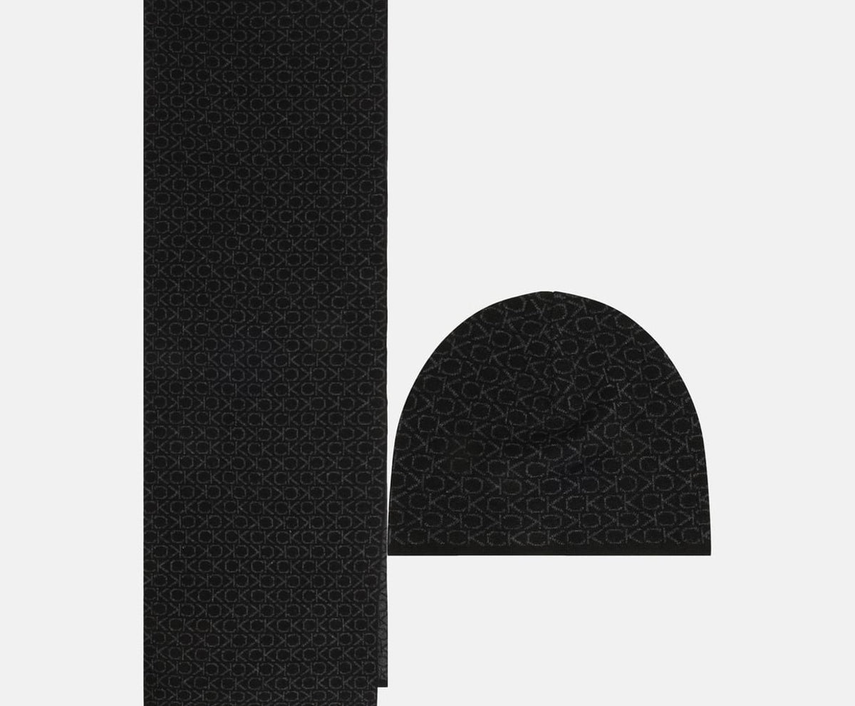 Calvin Klein Wool-blend scarf Black – kiegészítők, fekete