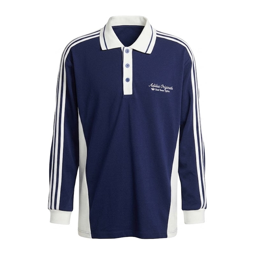 adidas Originals Polo Longsleeve v barevné kombinaci Night Indigo – abbigliamento