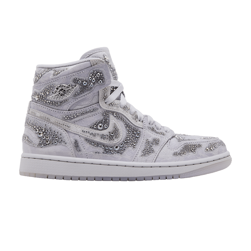 Swarovski x Wmns Air Jordan 1 High OG Vast Grey – tenisky, bílá