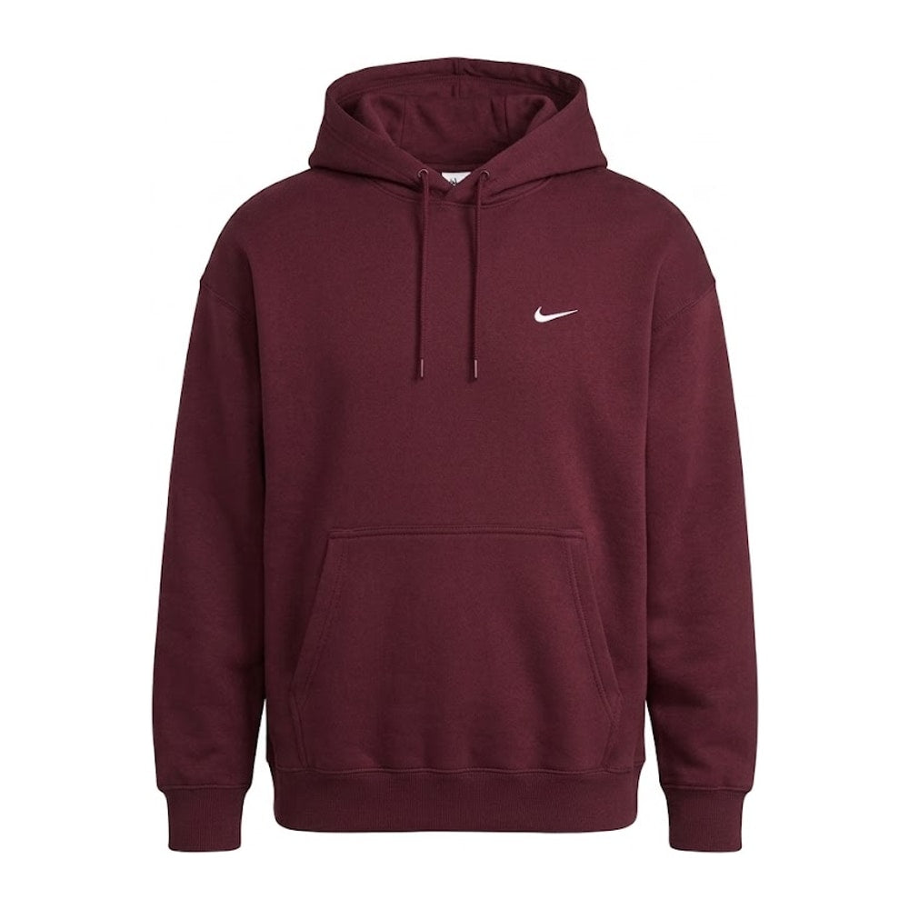 Nike Solo Swoosh Men's Pullover Hoodie Burgundy Crush – худі