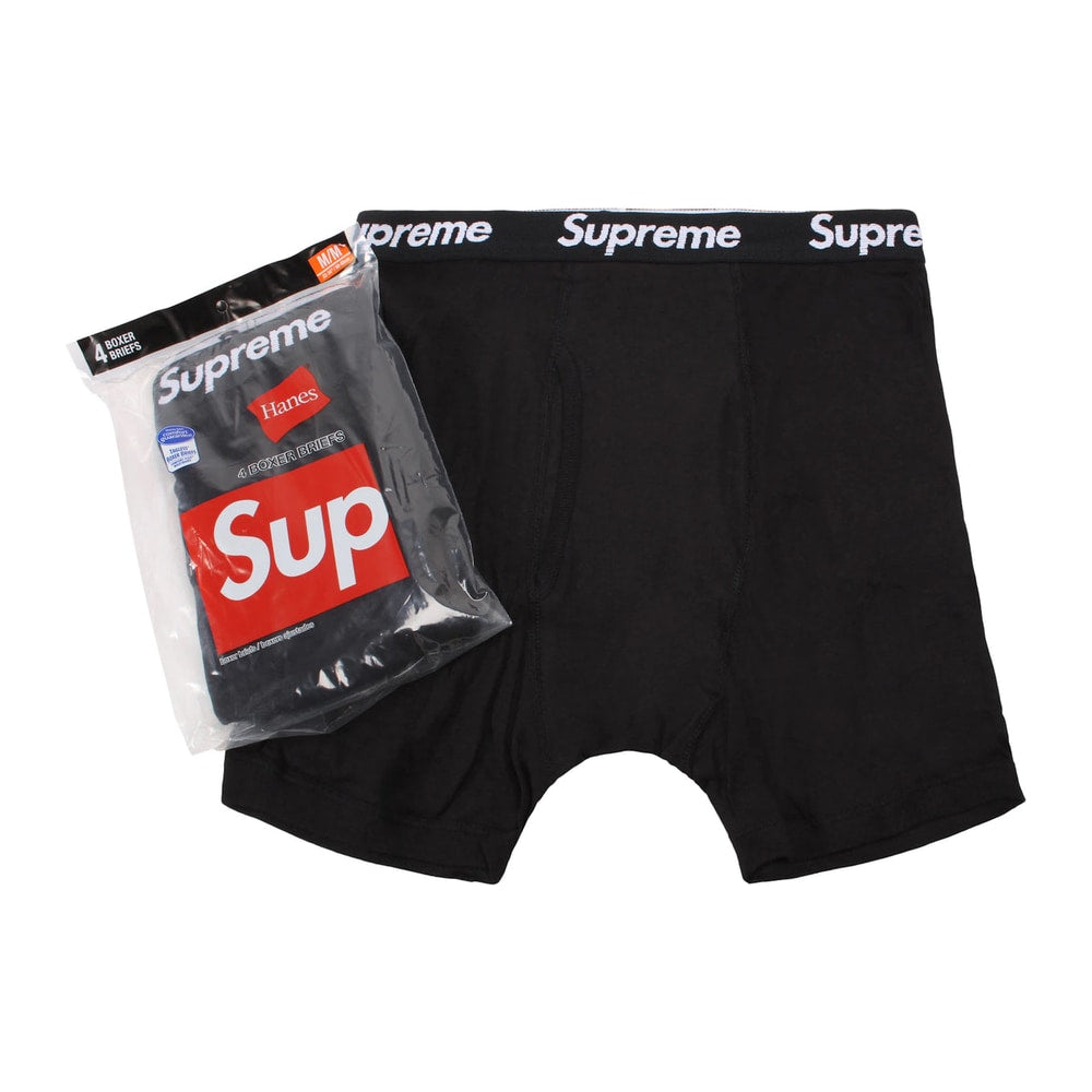 Supreme Hanes Boxer Briefs (4 Pack) Black – oblečení
