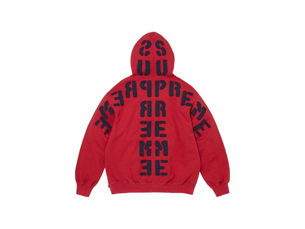 Supreme Mirro Appliqué Hooded Sweatshirt Red