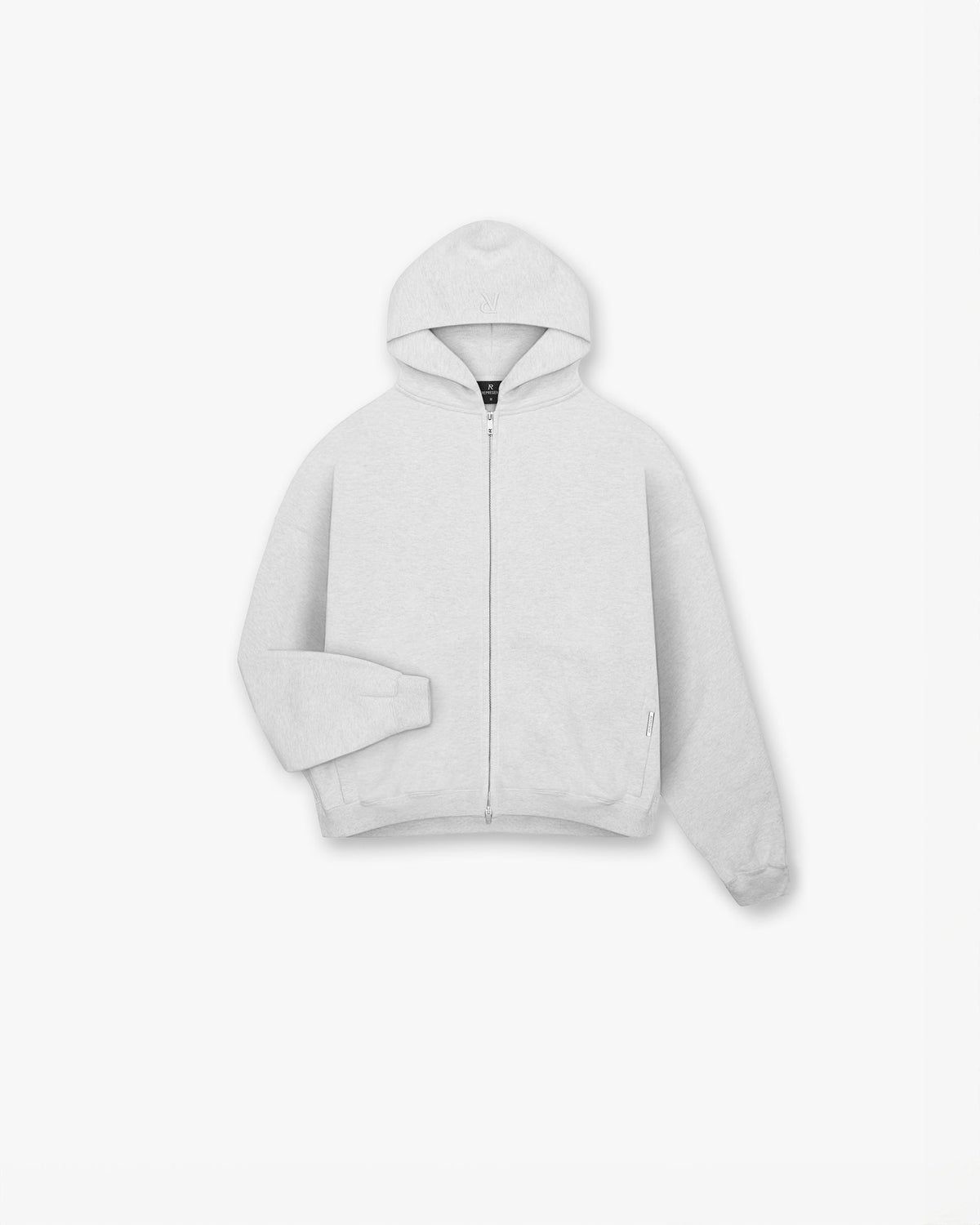 Represent Initial Boxy Zip Through Hoodie Ice Grey Marl – Hoodie