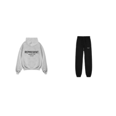 pikastore.cz - Represent Owners Club Hoodie Ash Grey + Owners Club Sweatpants Black SET