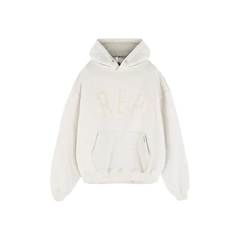 Represent Rep Applique Hoodie Cream Marl