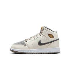 Nike Air Jordan 1 Mid SE GS Pewter Velvet Toe 