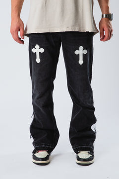 Custom Flared Cross Jeans