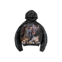 Represent X Iron Maiden Steed Hoodie Stained Black