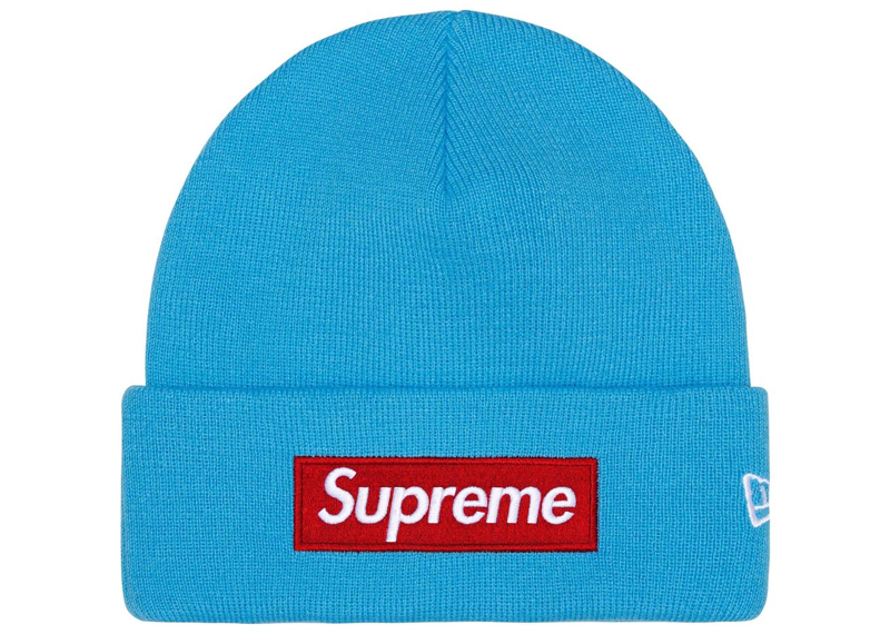 Supreme New Era Box Logo Beanie (FW25) Cyan-Supreme-pikastore.cz