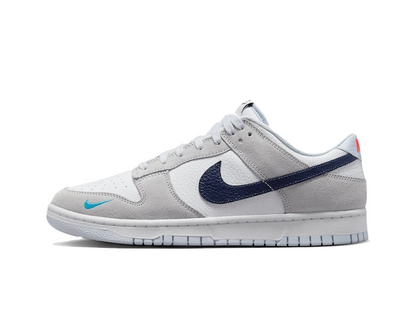 Nike Dunk Low White Grey Navy Aqua Mini Swoosh