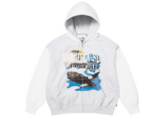 Supreme MM6 Maison Margiela Eagle Zip Up Hooded Sweatshirt Ash Grey