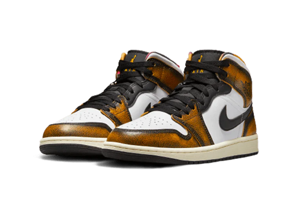 Nike Jordan 1 Mid SE Orange Wear Away