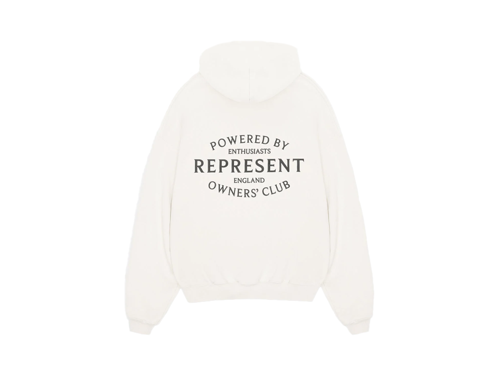 Represent Owners Club Stamp Hoodie Flat White