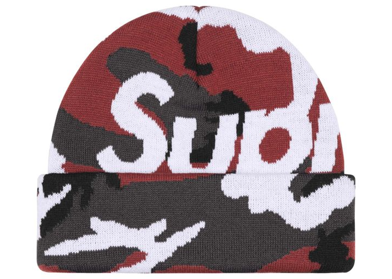 Supreme Camo Big Logo Beanie Red Camo-Supreme-pikastore.cz