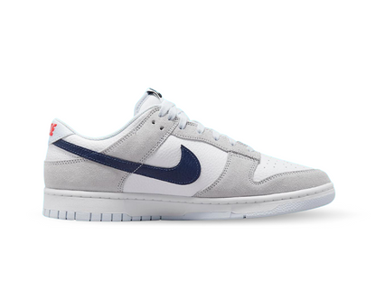 Nike Dunk Low White Gray Navy Aqua Mini Swoosh