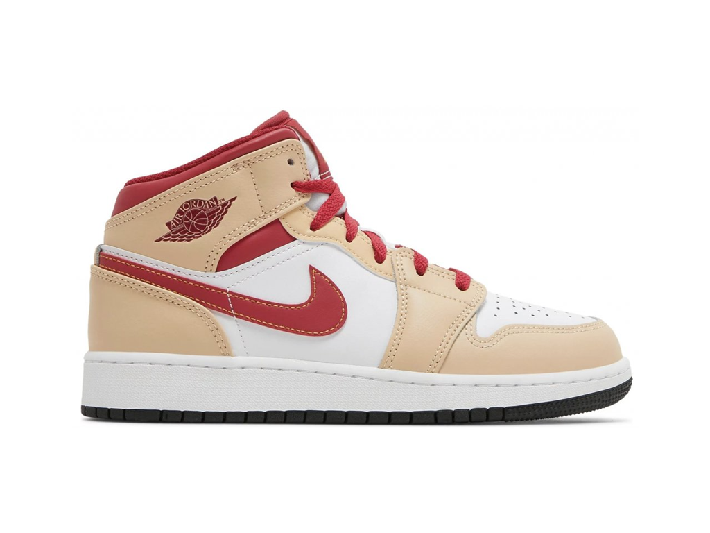 Nike Jordan 1 Mid Light Curry Cardinal (GS)