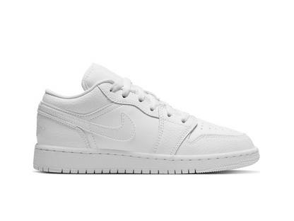 Nike Jordan 1 Low Triple White Tumbled Leather (GS)