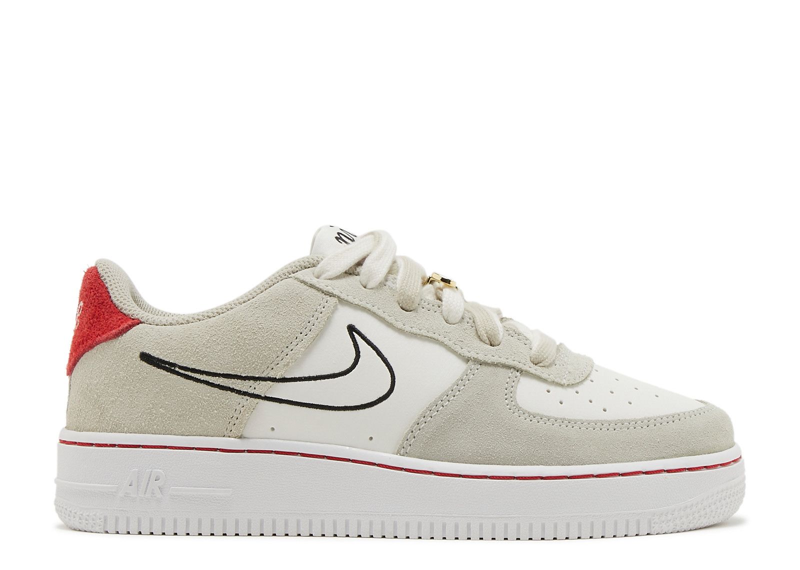 Nike Air Force 1 LV8 S50 GS Light Stone University Red-Nike-pikastore.cz