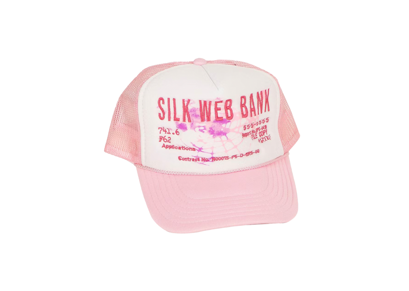 Sp5der Silk Web Bank Trucker Hat Pink-Sp5der-pikastore.cz
