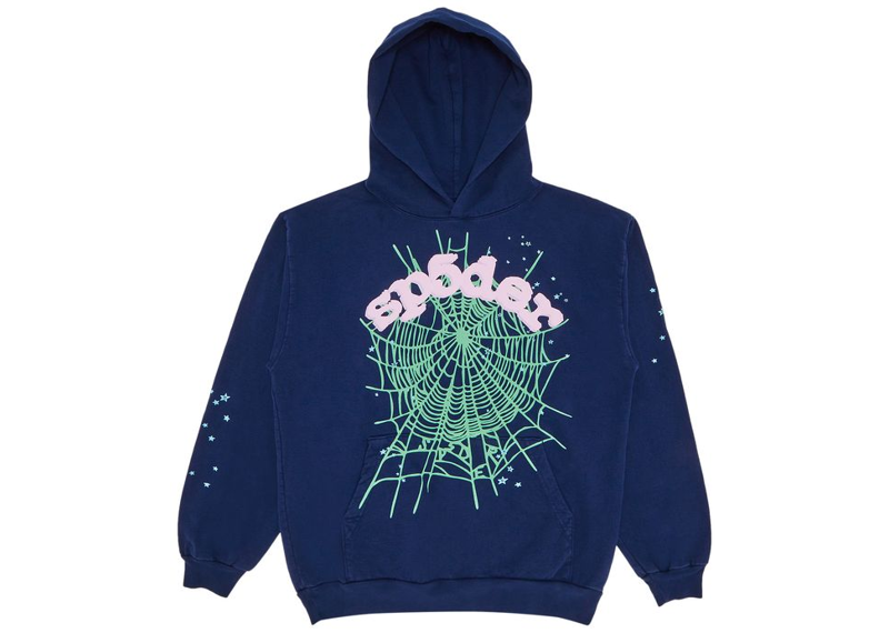 Sp5der OG Web Hoodie Navy-Sp5der-pikastore.cz