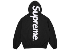 Supreme Satin Applique Hooded Sweatshirt Black