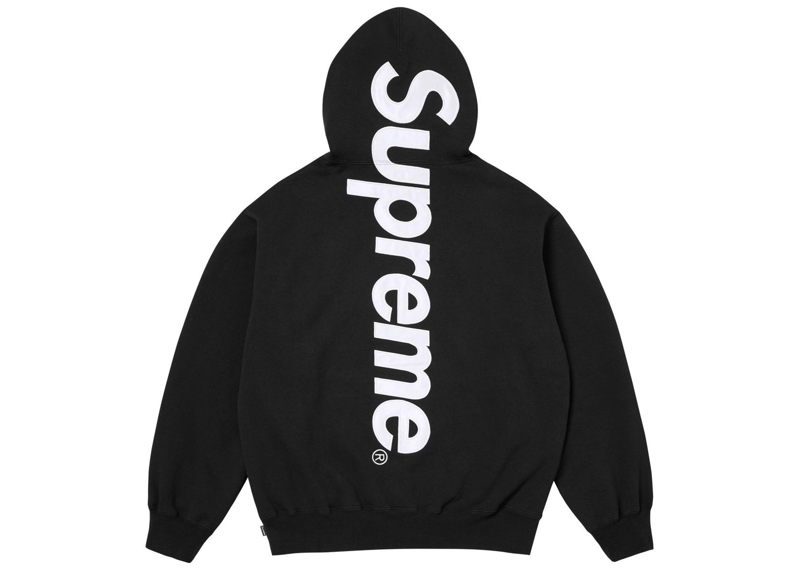 Supreme Satin Applique Hooded Sweatshirt Black