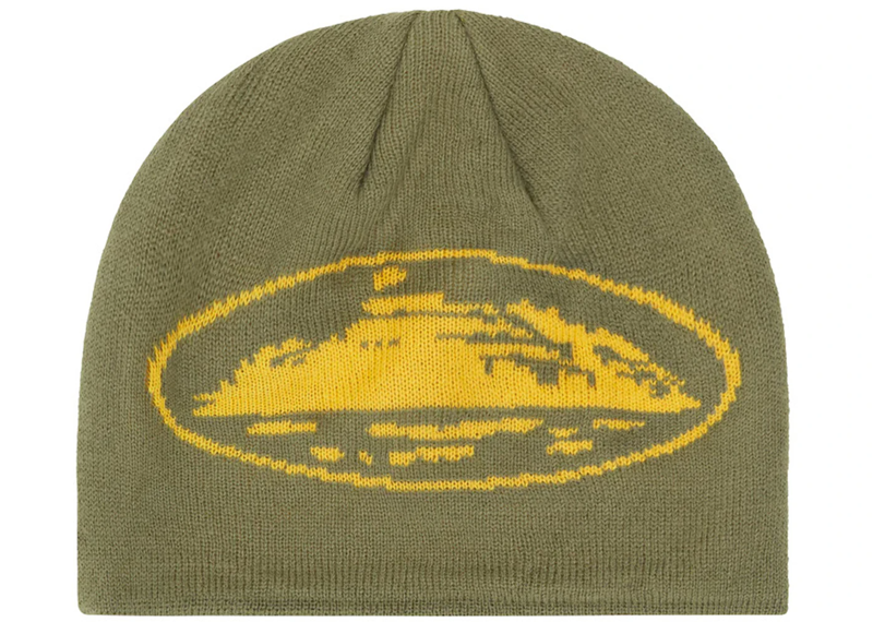 Corteiz Alcatraz Skully Khaki Green/Yellow-Corteiz-pikastore.cz