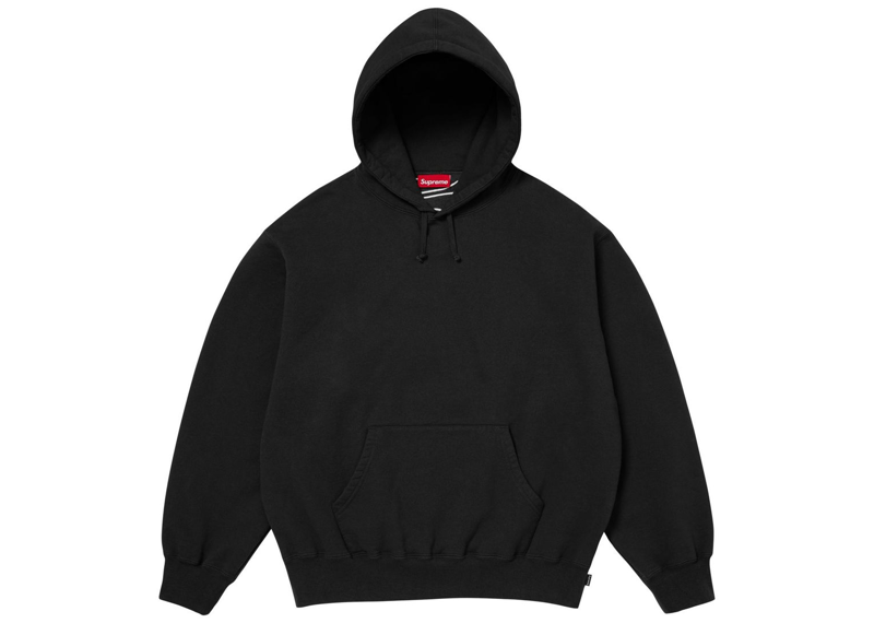 Supreme Satin Applique Hooded Sweatshirt Black