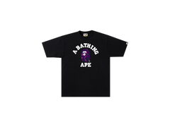 Bape A Bathing Ape Men Black Color Camo College Tee