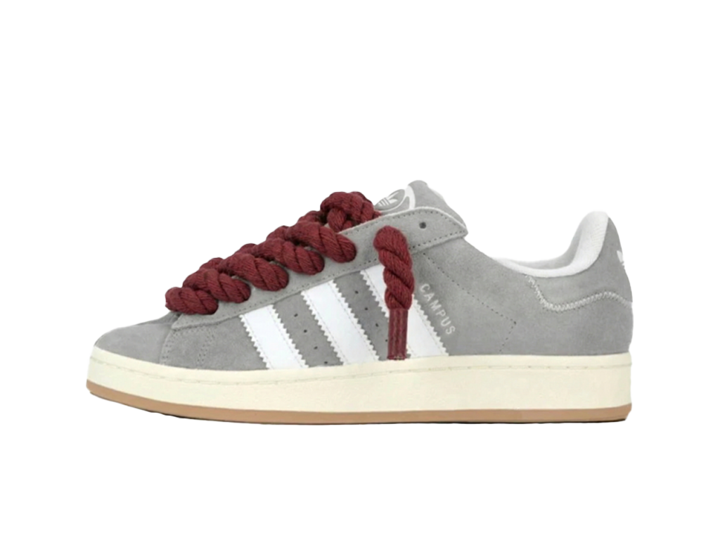 Adidas Campus 00s Grey Rope Laces Burgundy Red-Adidas-pikastore.cz