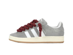 Adidas Campus 00s Grey Rope Laces Burgundy Red
