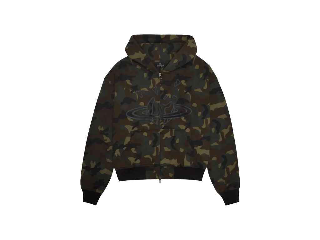 Broken Planet Camo Zip-up Hoodie Camo Green