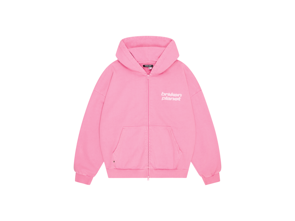 Broken Planet Star Logo Zip-up Hoodie Pink