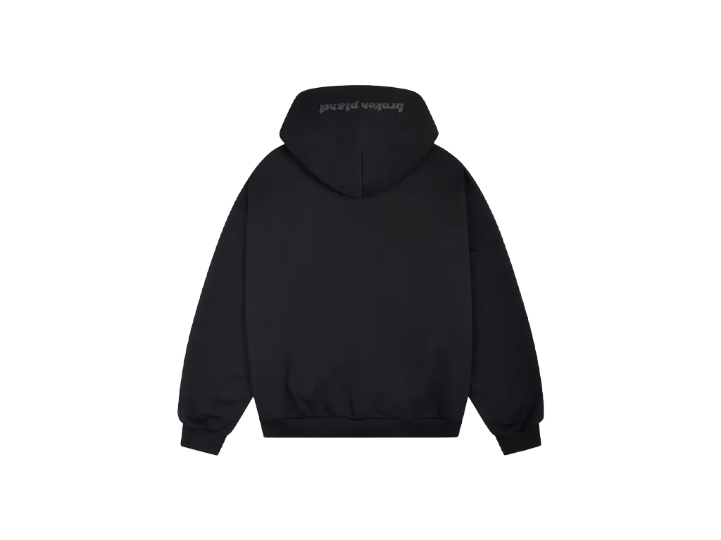 Broken Planet Zip Up Hoodie Midnight Black