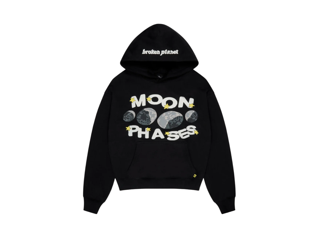 Broken Planet Moon Phases Hoodie Midnight Black-Broken Planet-pikastore.cz