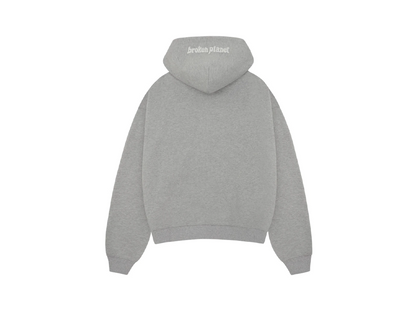 Broken Planet Zip Up Hoodie Heather Grey