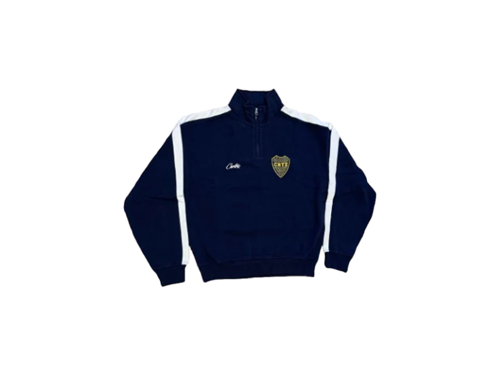 Corteiz Boca Fleece Quarter Zip Long Sleeve Navy-Corteiz-pikastore.cz