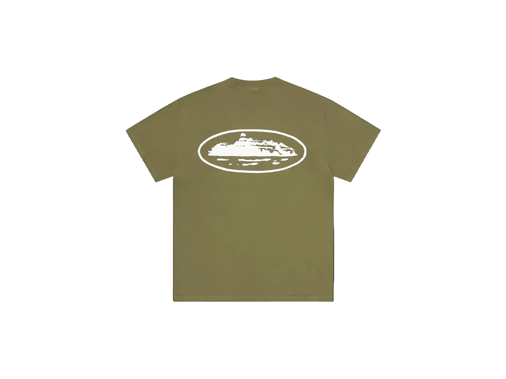 Corteiz Island Puff Print Tee Olive-Corteiz-pikastore.cz