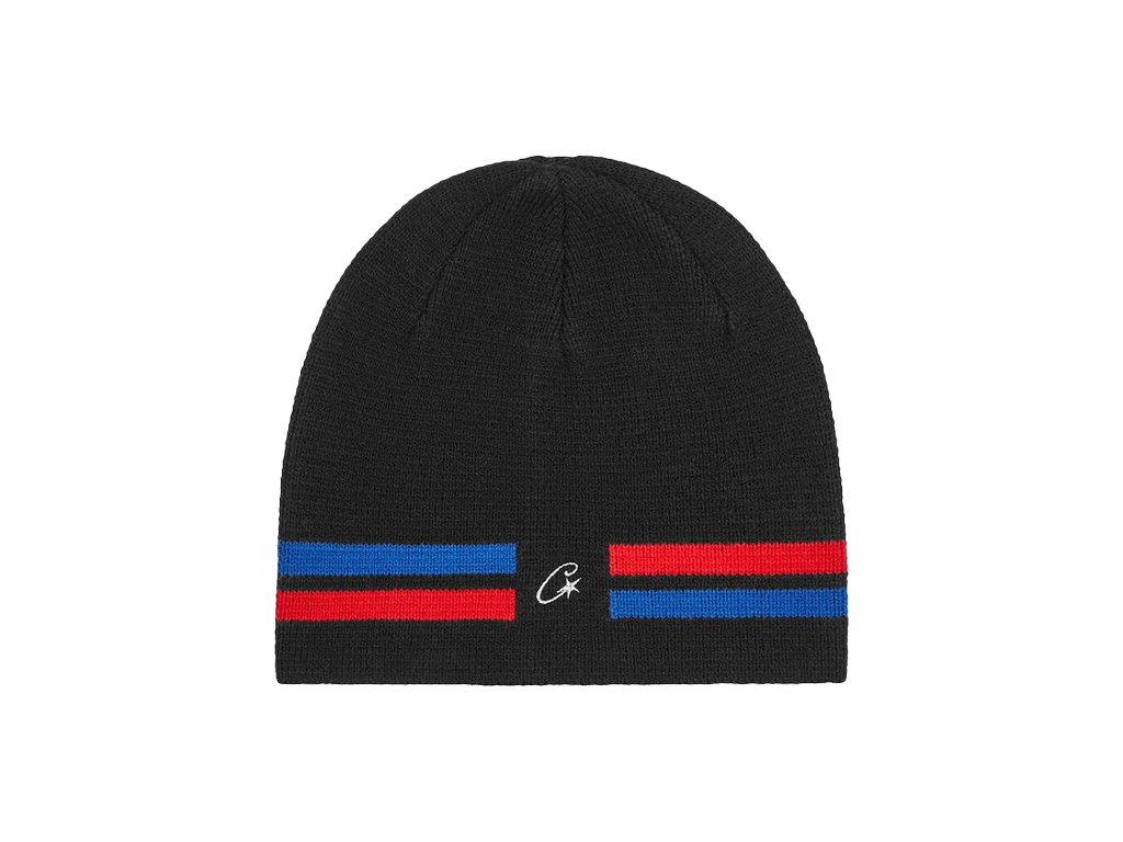 Corteiz VVS Knit Beanie Cream Black-Corteiz-pikastore.cz