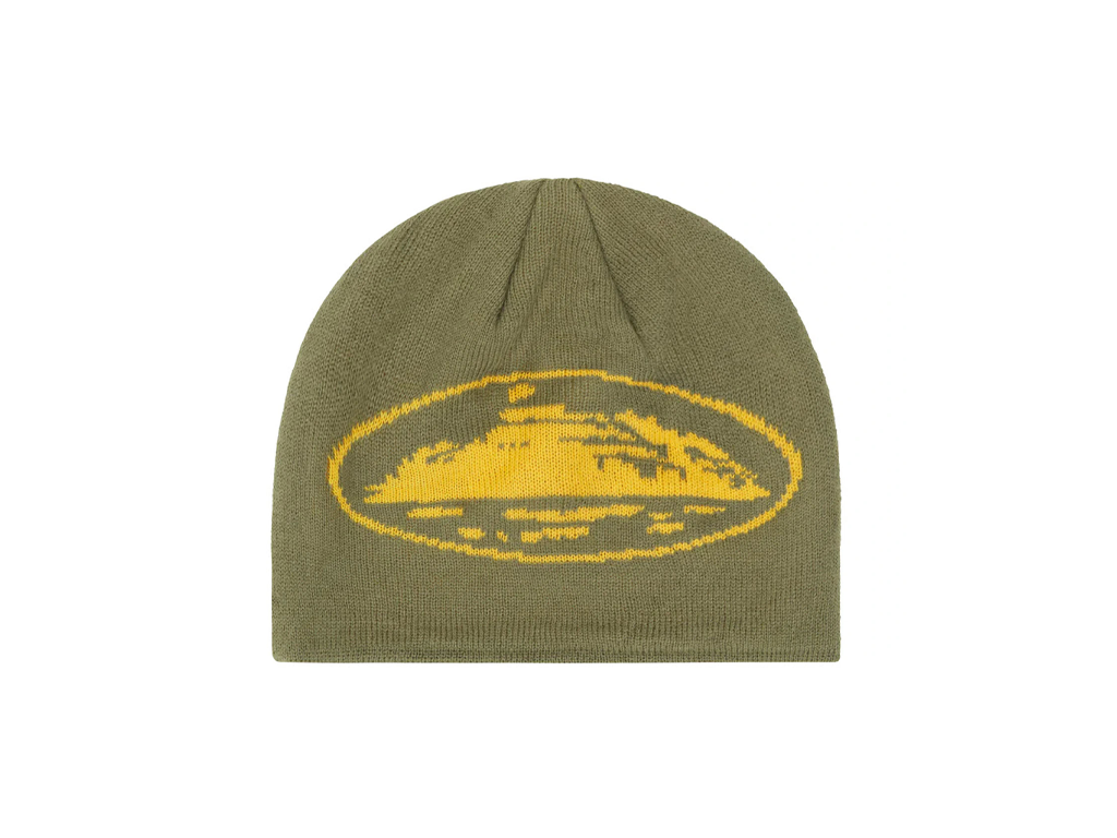 Corteiz Alcatraz Skully Khaki Green/Yellow-Corteiz-pikastore.cz