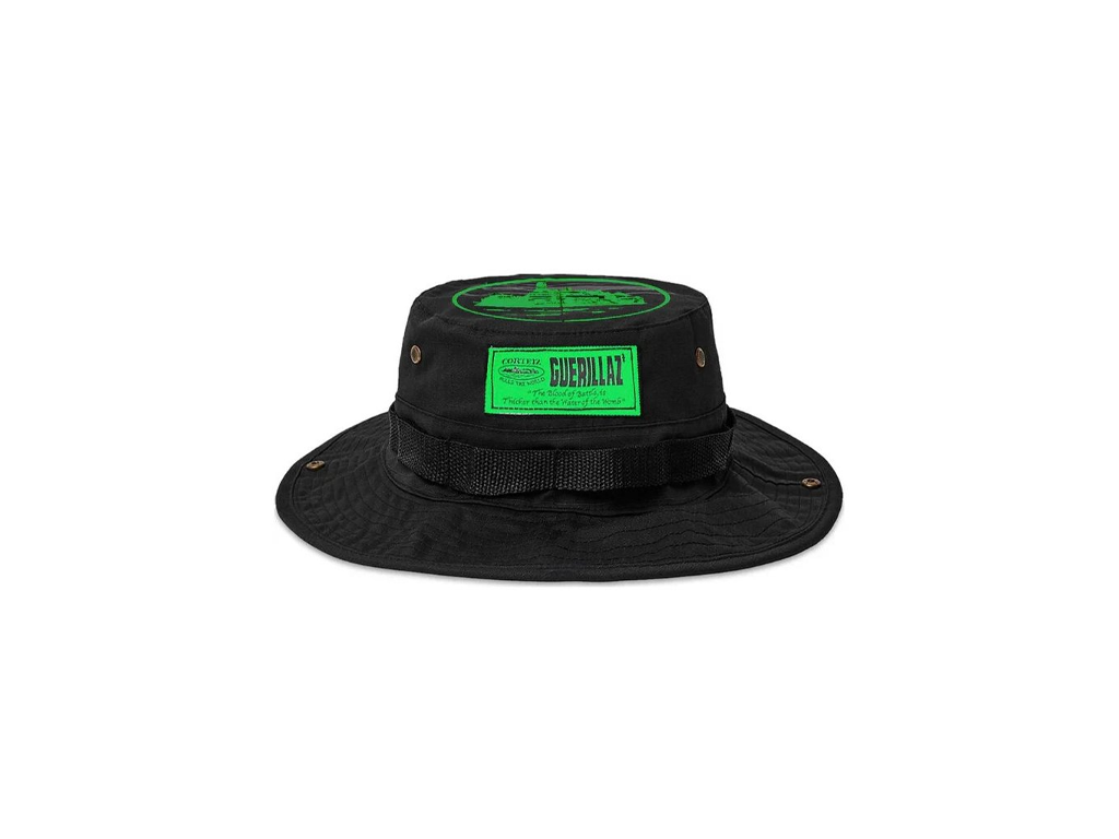 Corteiz Guerillaz Bucket Hat Black/Green-Corteiz-pikastore.cz