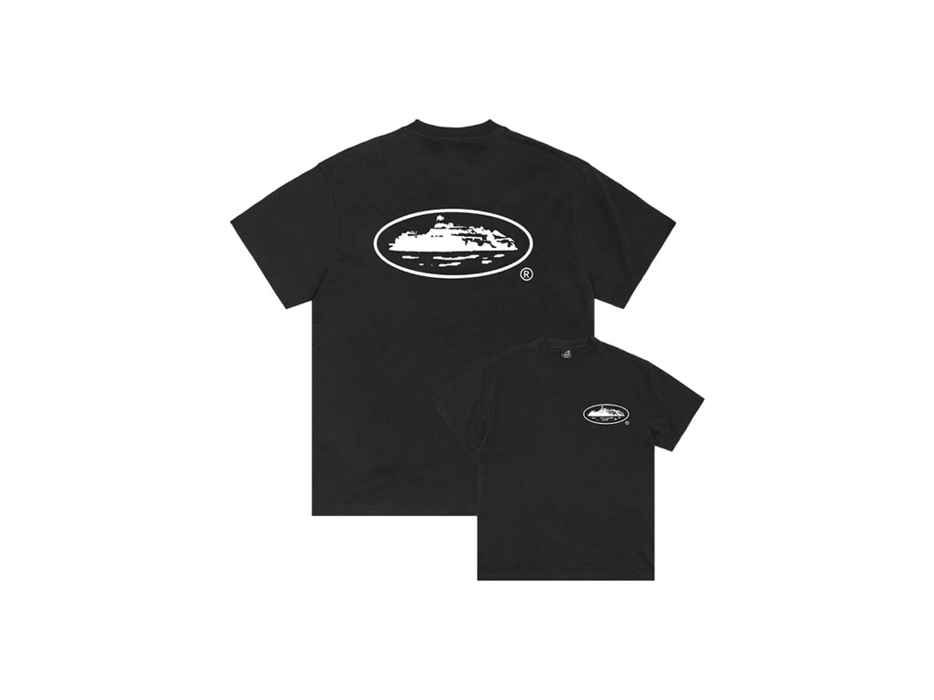 Corteiz OG Island Logo Tee Black-Corteiz-pikastore.cz