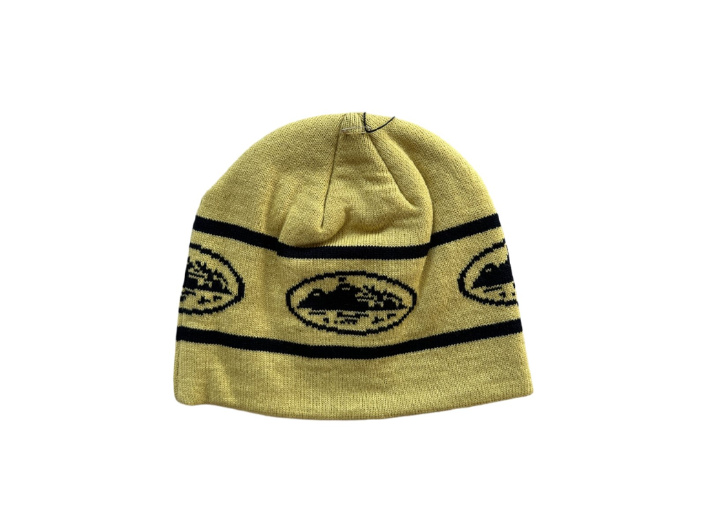 Corteiz Repeat Alcatraz Beanie Yellow Black-Corteiz-pikastore.cz