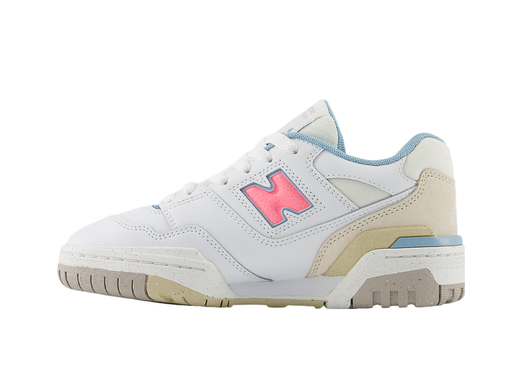 New Balance 550 Big Kid White Ultra Pink Blue