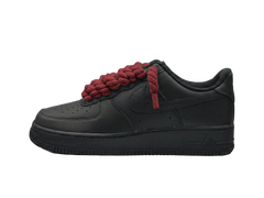 Nike Air Force 1 Black Low 07 Rope Laces Burgundy Red