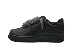 Nike Air Force 1 Black Low 07 Rope Laces Grey
