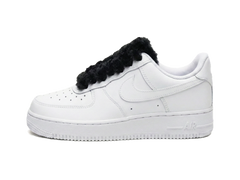Nike Air Force 1 White Low 07 Fluffy Laces Black