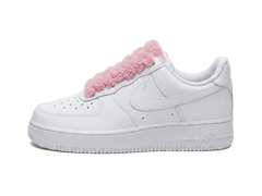 Nike Air Force 1 White Low 07 Fluffy Laces Pink