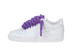 Nike Air Force 1 White Low 07 Rope Laces Purple