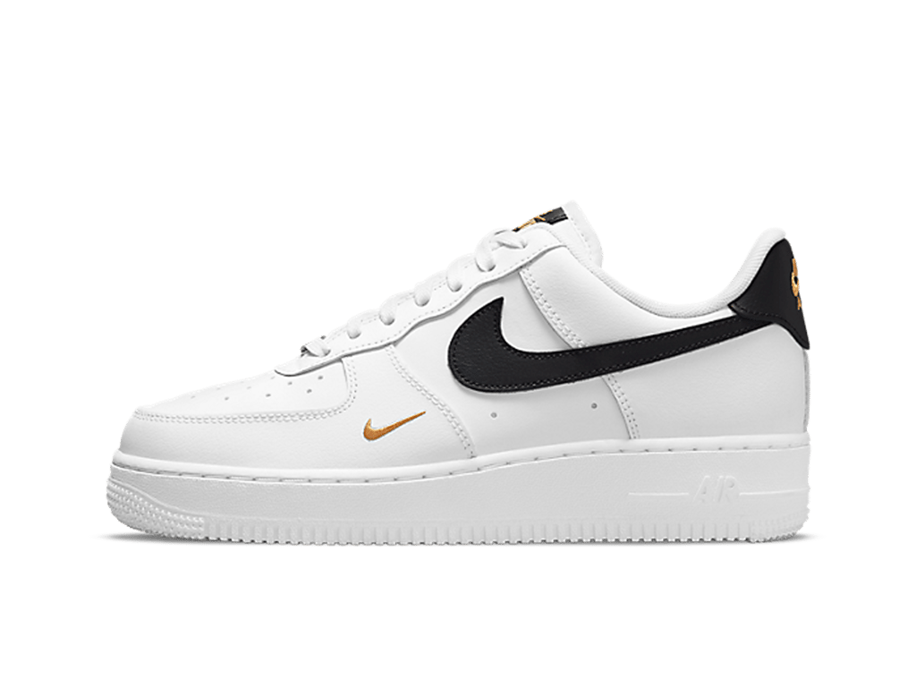 Nike Air Force 1 Low '07 Essential White Black Gold Mini Swoosh (Women's)-sneakers-Nike-pikastore.cz